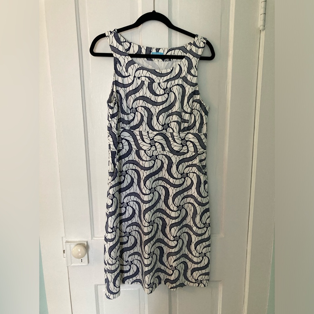 J. McLaughlin Navy and White Dress